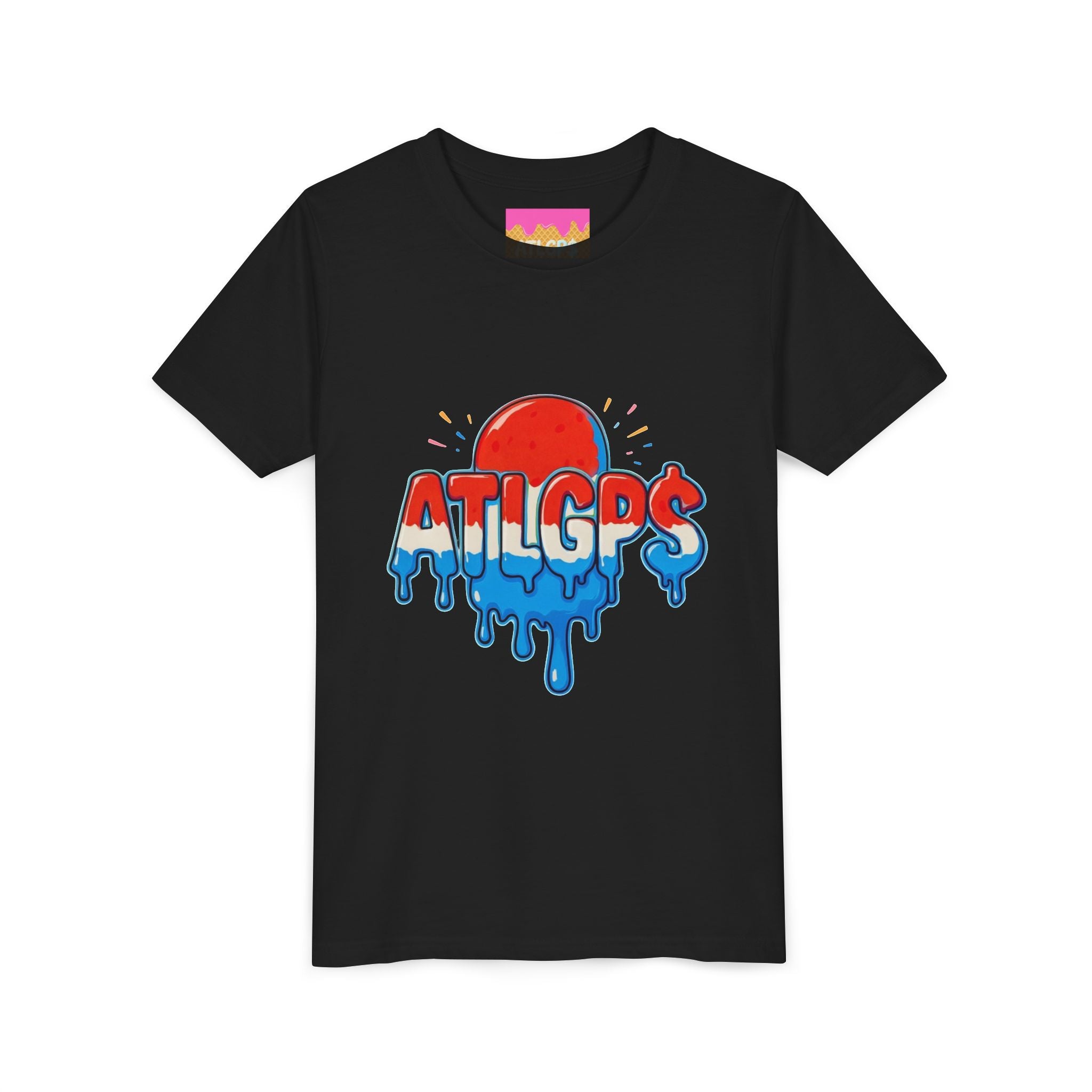 Youth red, white, and blue popsicle drip t-shirt