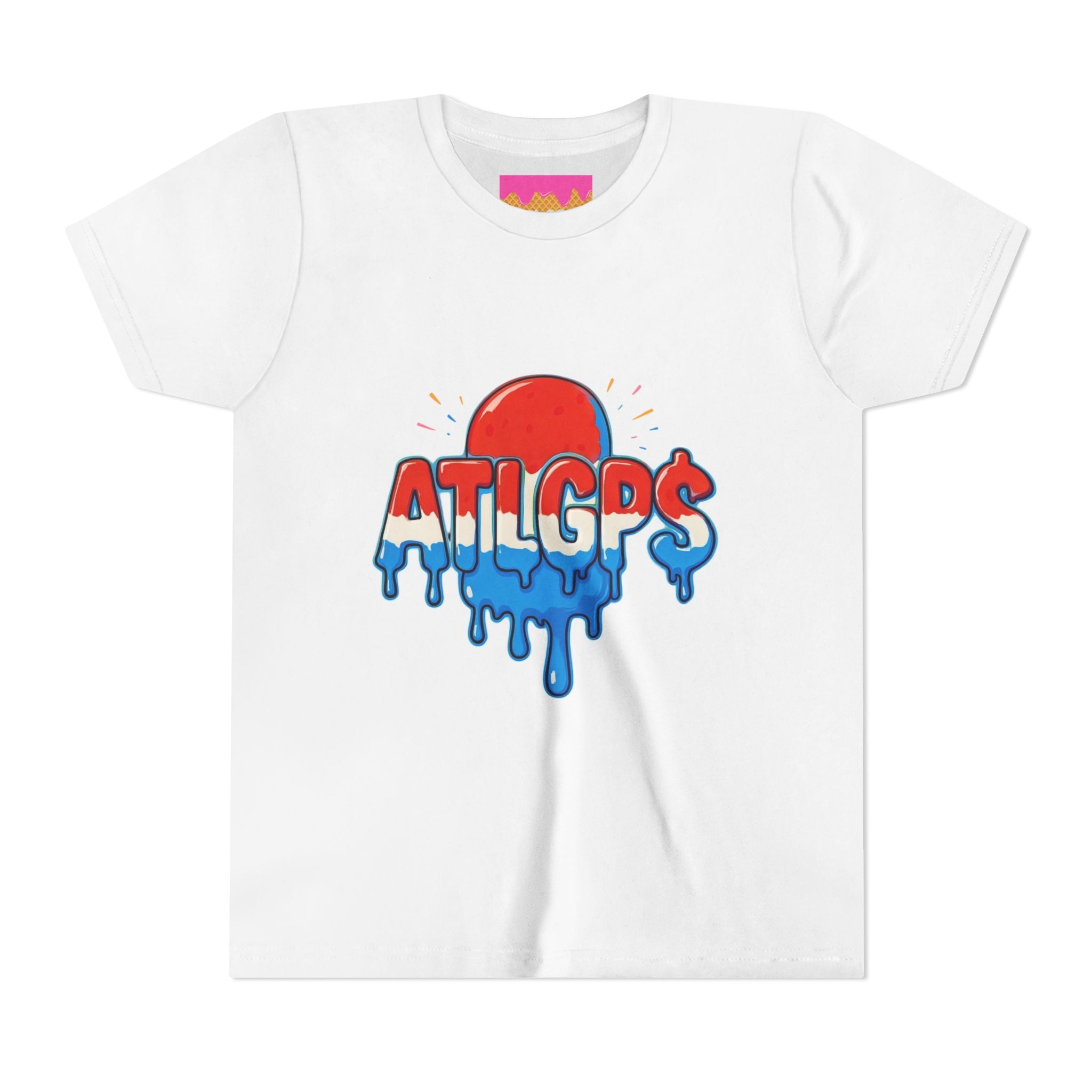 Youth red, white, and blue popsicle drip t-shirt