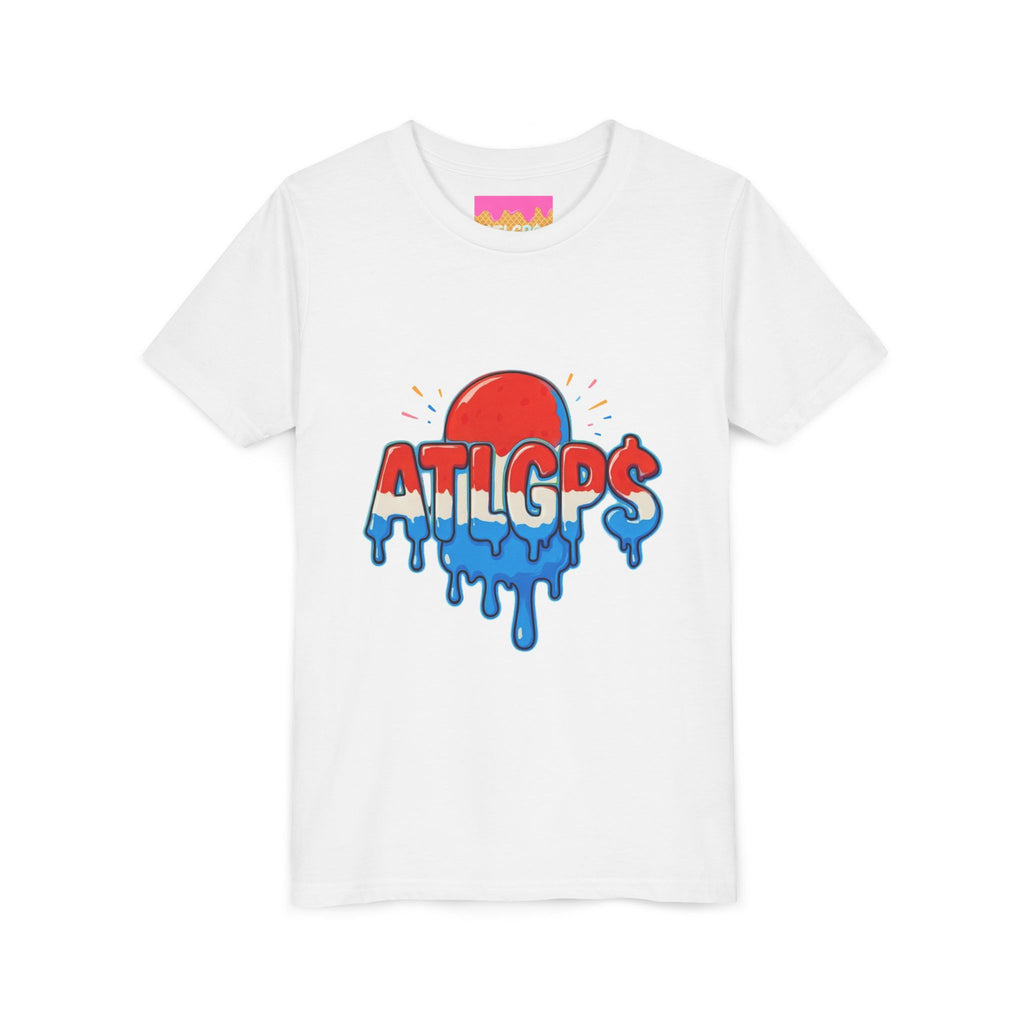 Youth red, white, and blue popsicle drip t-shirt