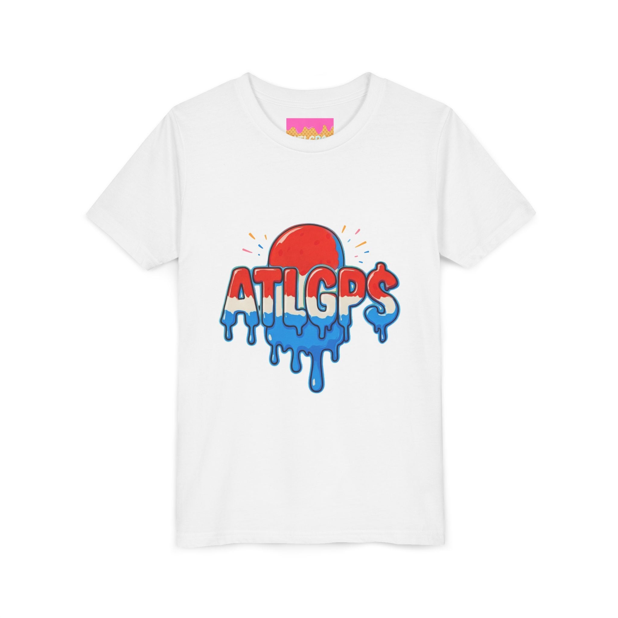 Youth red, white, and blue popsicle drip t-shirt